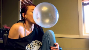 Such a bad girl blowing bubbles part 2