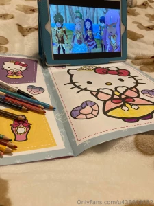 Watching cartoons and coloring books can you tell i have a slight