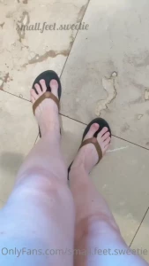 I put on my flip flops and slap them against my soles
