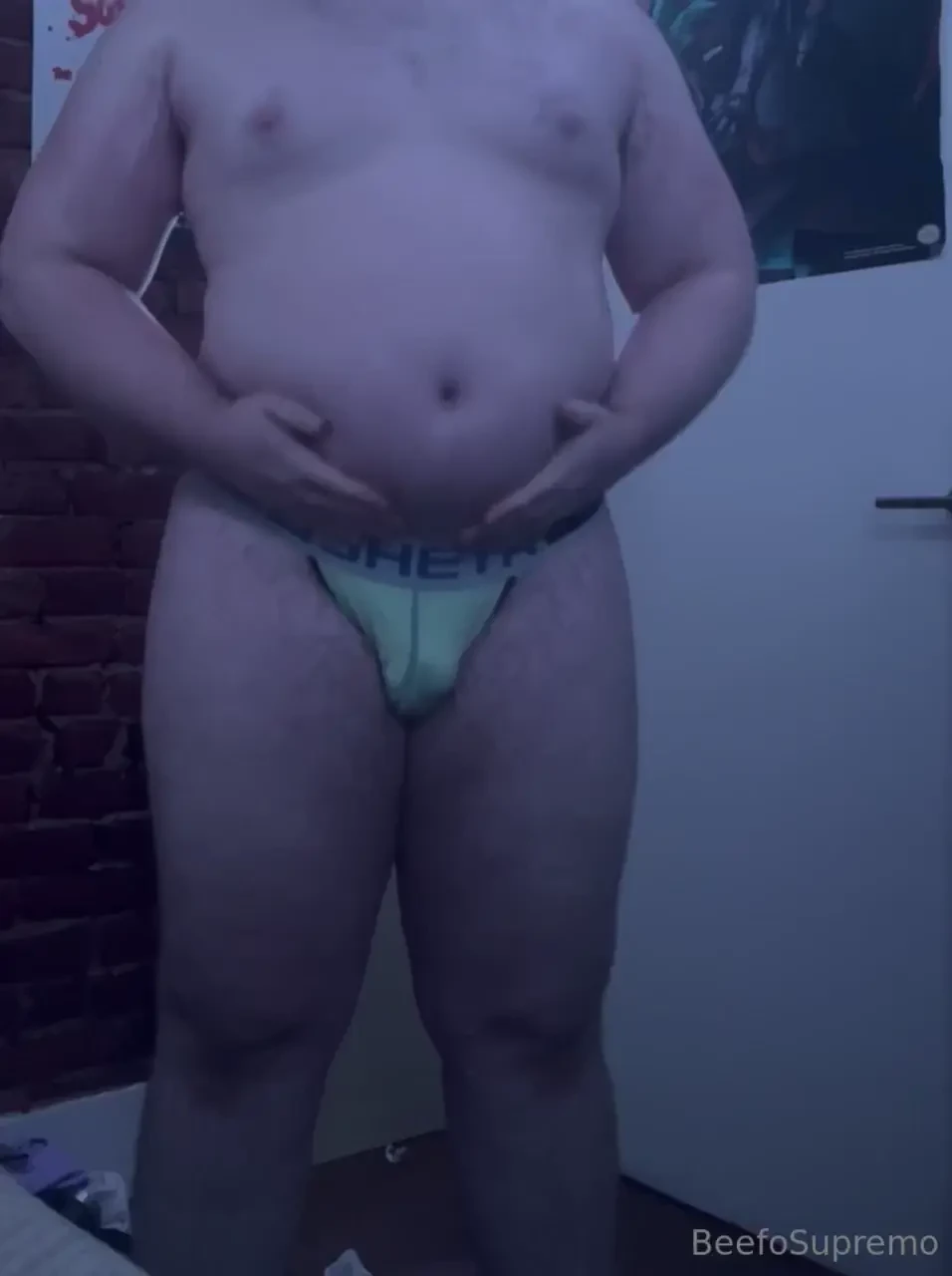 Trying on some old shorts and shirts 