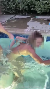 Cute swimsuit too bad i had to ruin it let me assist you out of the