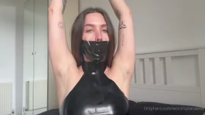 My first ever self bondage duct tape gag what do you think