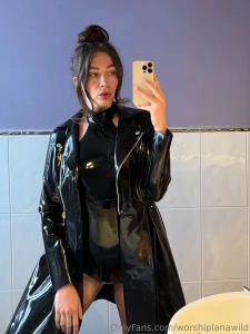 Rainy days call for latex trench coats