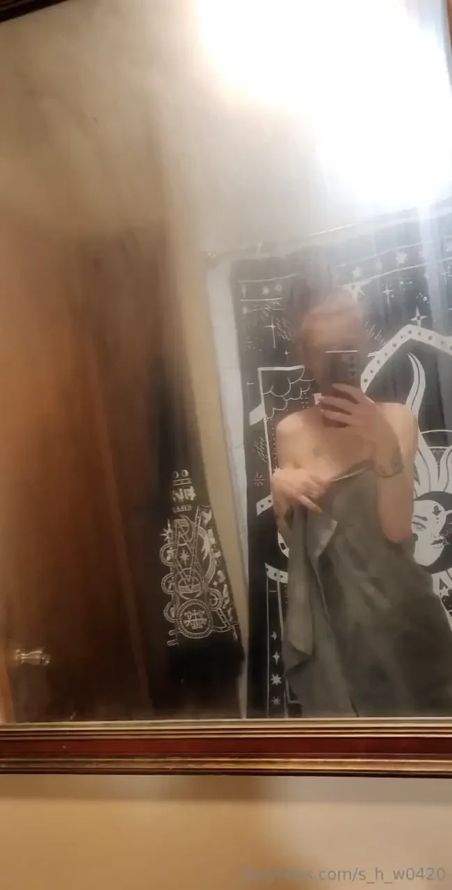 Towels off after shower 