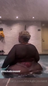 Relaxing in the pool i wish u we re with me thickaliciousent
