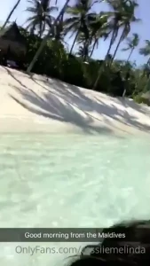 Skinny dipping queen in maldives