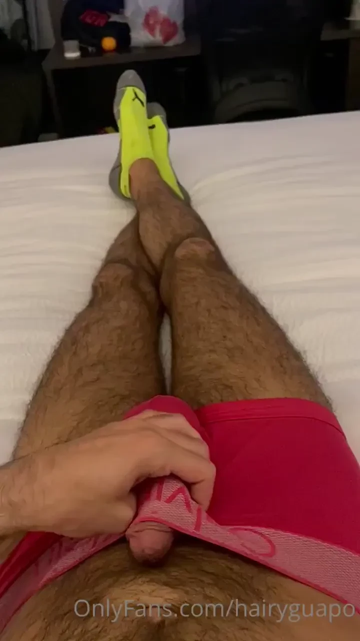 Hotel bed always gets me naughty 