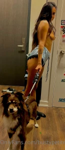 This is how i walk my dog shirtless