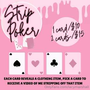 Strip poker pick a card dm me your choice amp receive a video of me