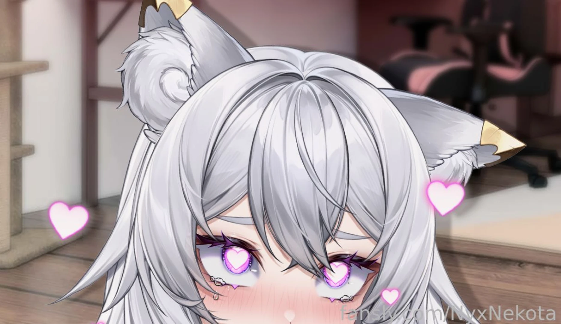 Thinking about being collared leashed and tied under the desk vibrator 