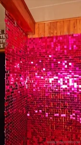 J adore ma nouvelle toile de fond murale pailettes rose vif