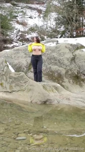 Letting them get some air during my hike through the woods