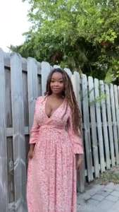 Fyp ebony dress bigboobs backyard locs blackgirls petite exotic cute