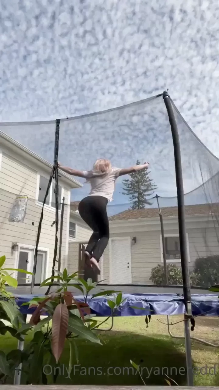 First time jumping on a trampoline while braless well since i ve had 