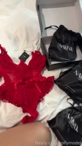 I bet you want to see me in this lingerie redlingerie unpacking