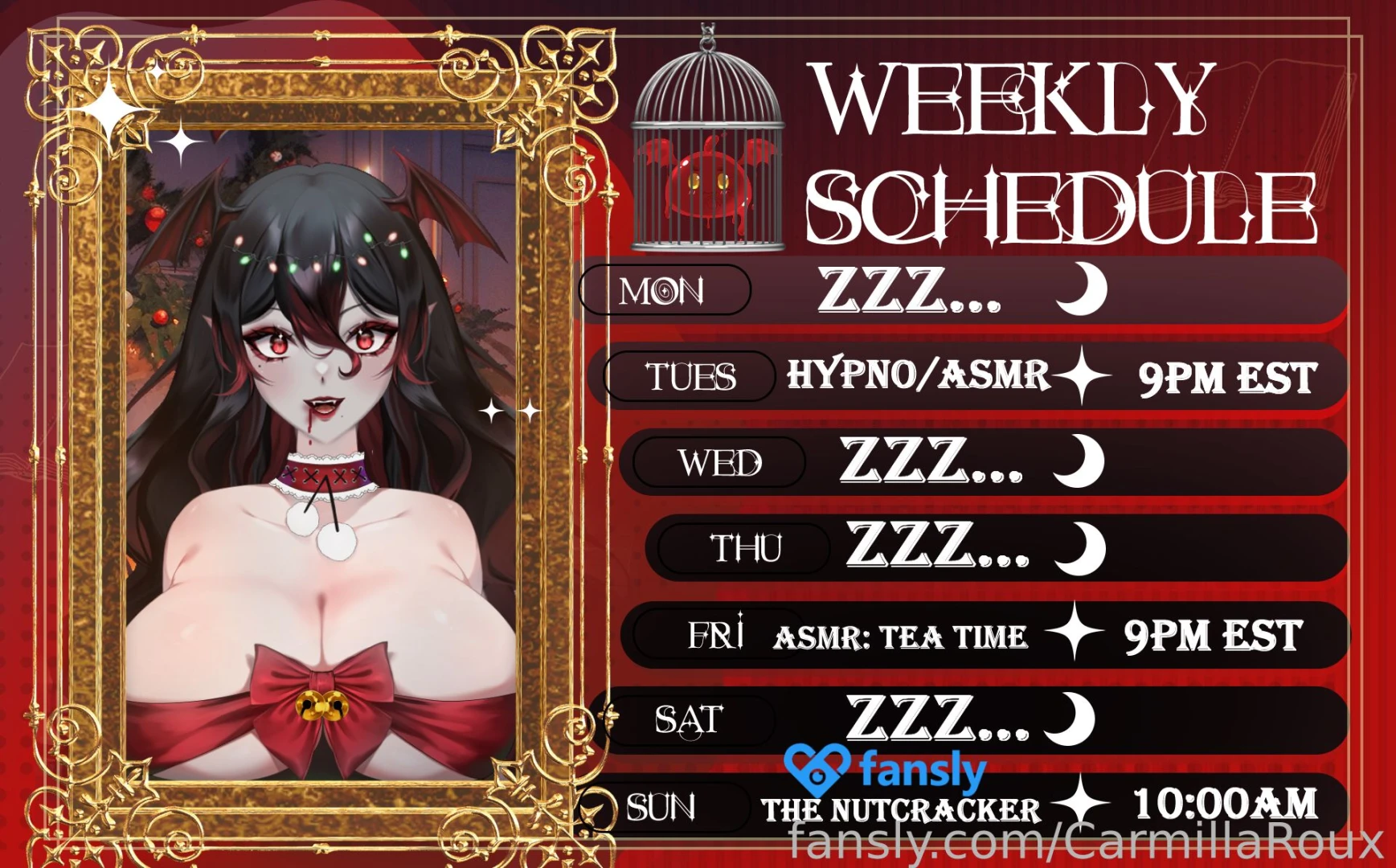 Schedule for the week another week another magical asmr come and join 