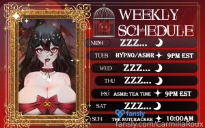 Schedule for the week another week another magical asmr come and join