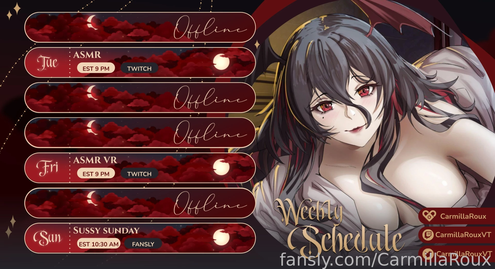 Schedule for the week sussy sundays are back twitch https www twitch 
