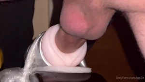 Pounding my fleshlight and pumping a huge cum load inside while