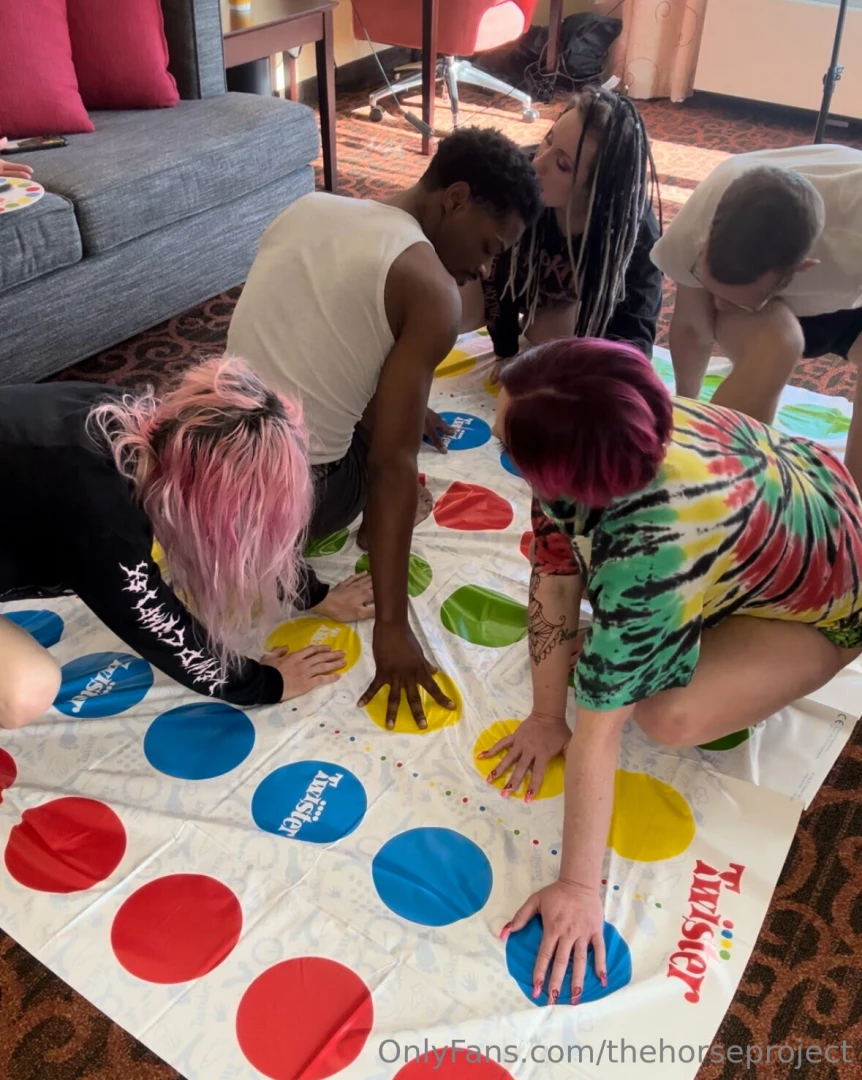 thehorseproject - Watch all 6 of us - 2 men amp 4 girls - play adult twister it starts 