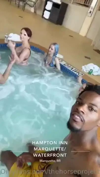 Hottub snippet do you think these girls can handle a bbc stretching 