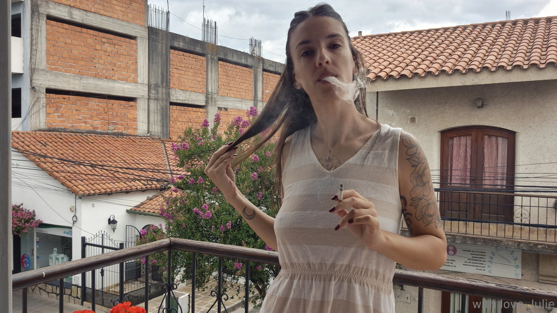Looove smoking in my balcony part 2 