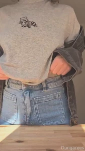 Sunshine in a pair of blue jeans ril lewd braless pokies bluejeans