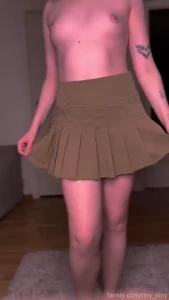 Nothing but a skirt skirt teasing legs curvy tiny petite strip 19