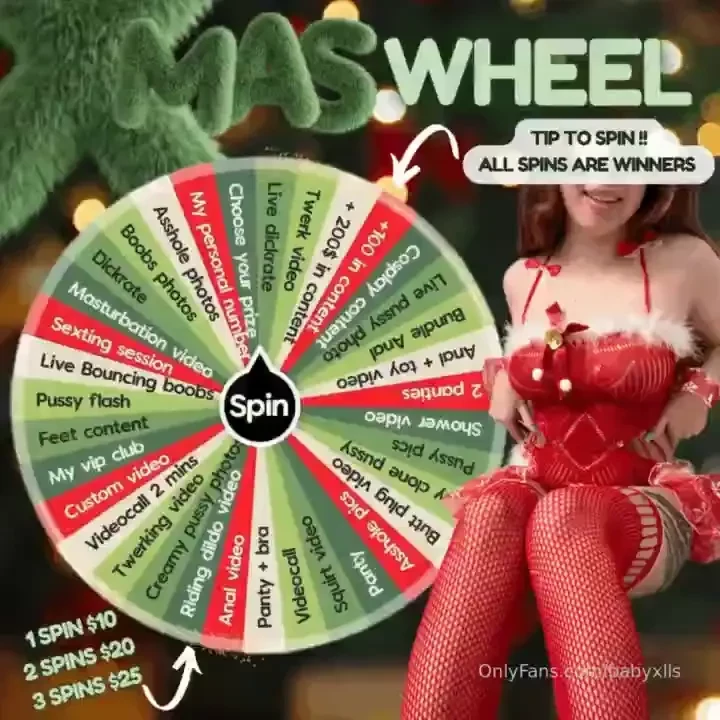 X-mas wheel the month with the most gifts of the year arrives so by 