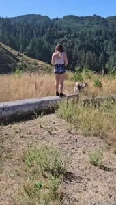 Gotta love a good hike with the pup hike strip stripteaser hot
