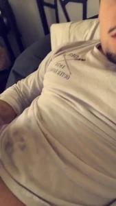 All of the dark spots on my shirt are from pre-cum alone just wish