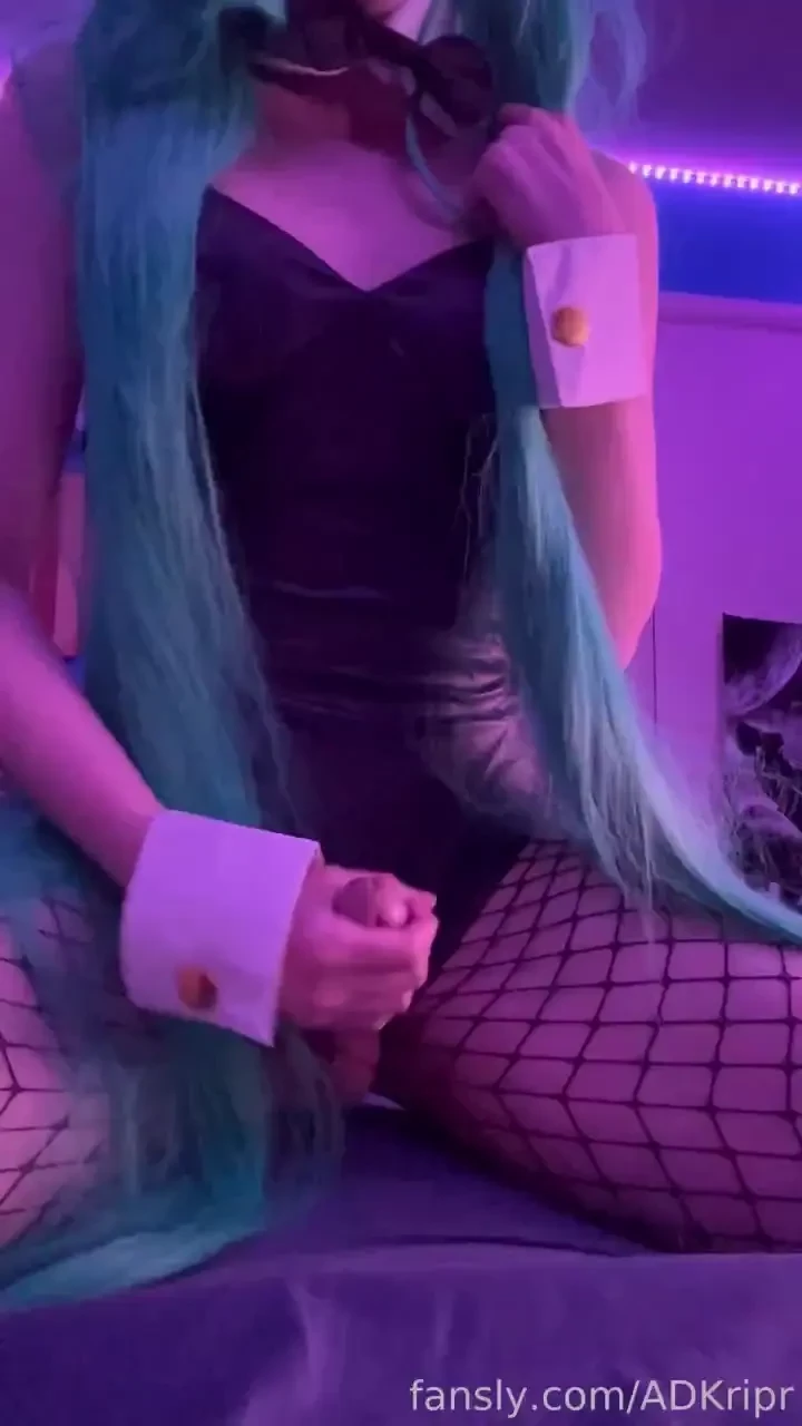 Lewd bunny posts with dong 