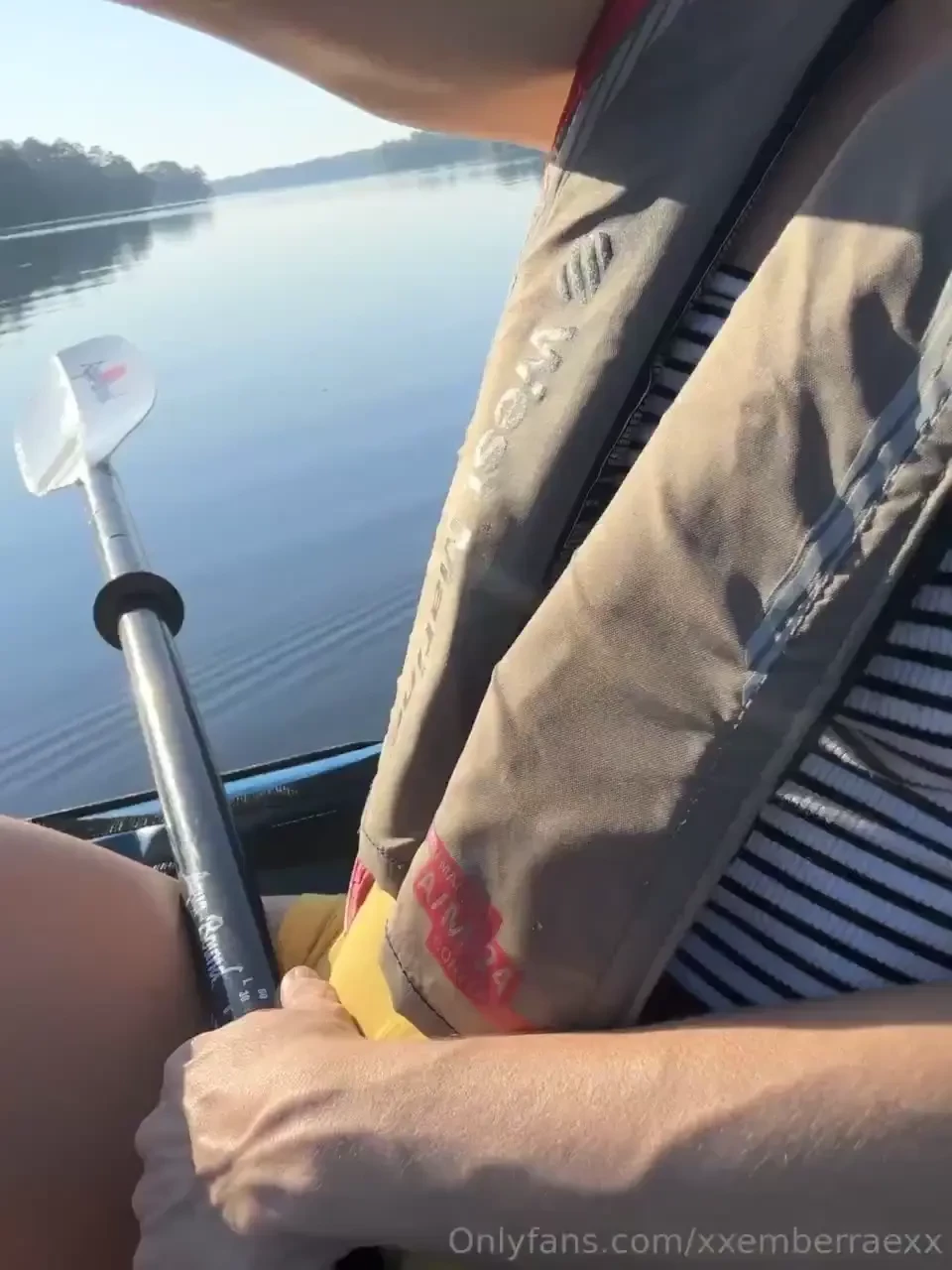 You can see my pussy sweat stains while i paddle come on the water 