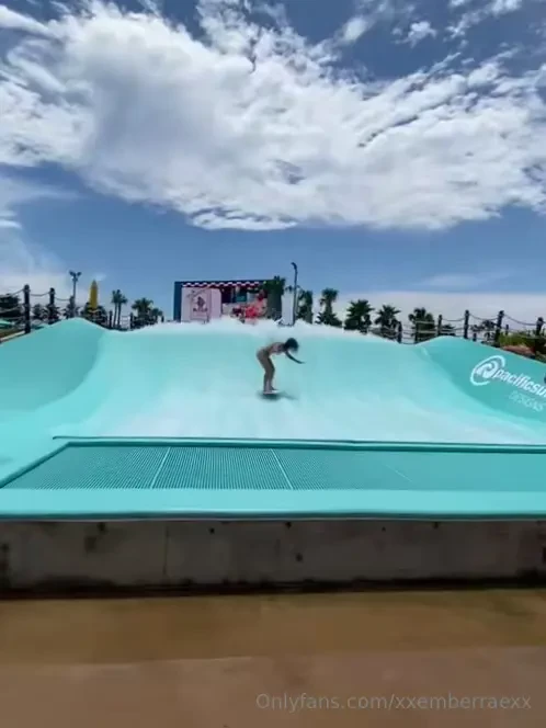 My first time ever trying to surf small wipe out but i survived 