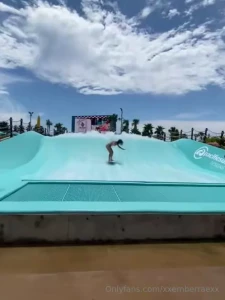 My first time ever trying to surf small wipe out but i survived