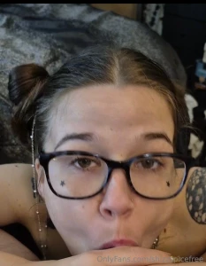 Sucking and blowing blowjob glasses smoking fetish