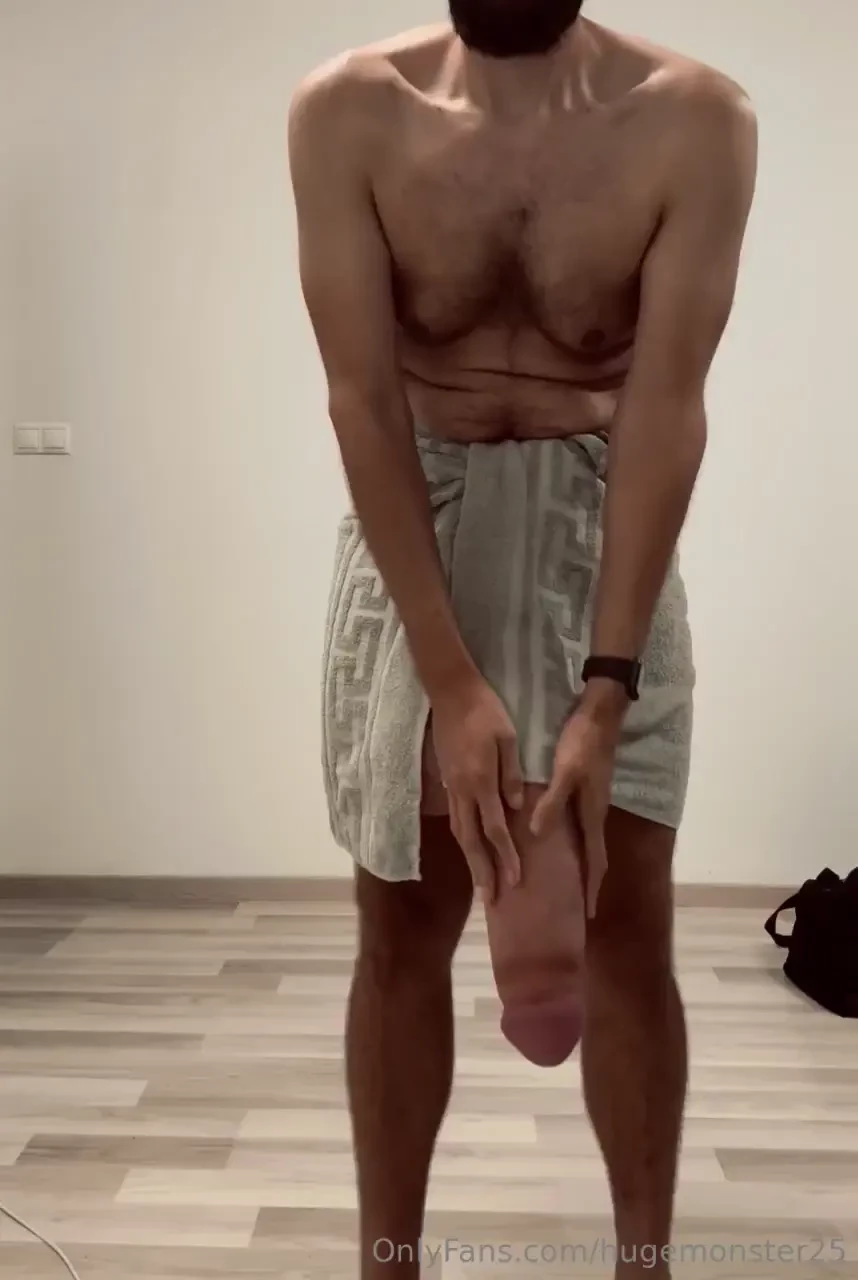 Feeling my weight of my monster after shower part 1 