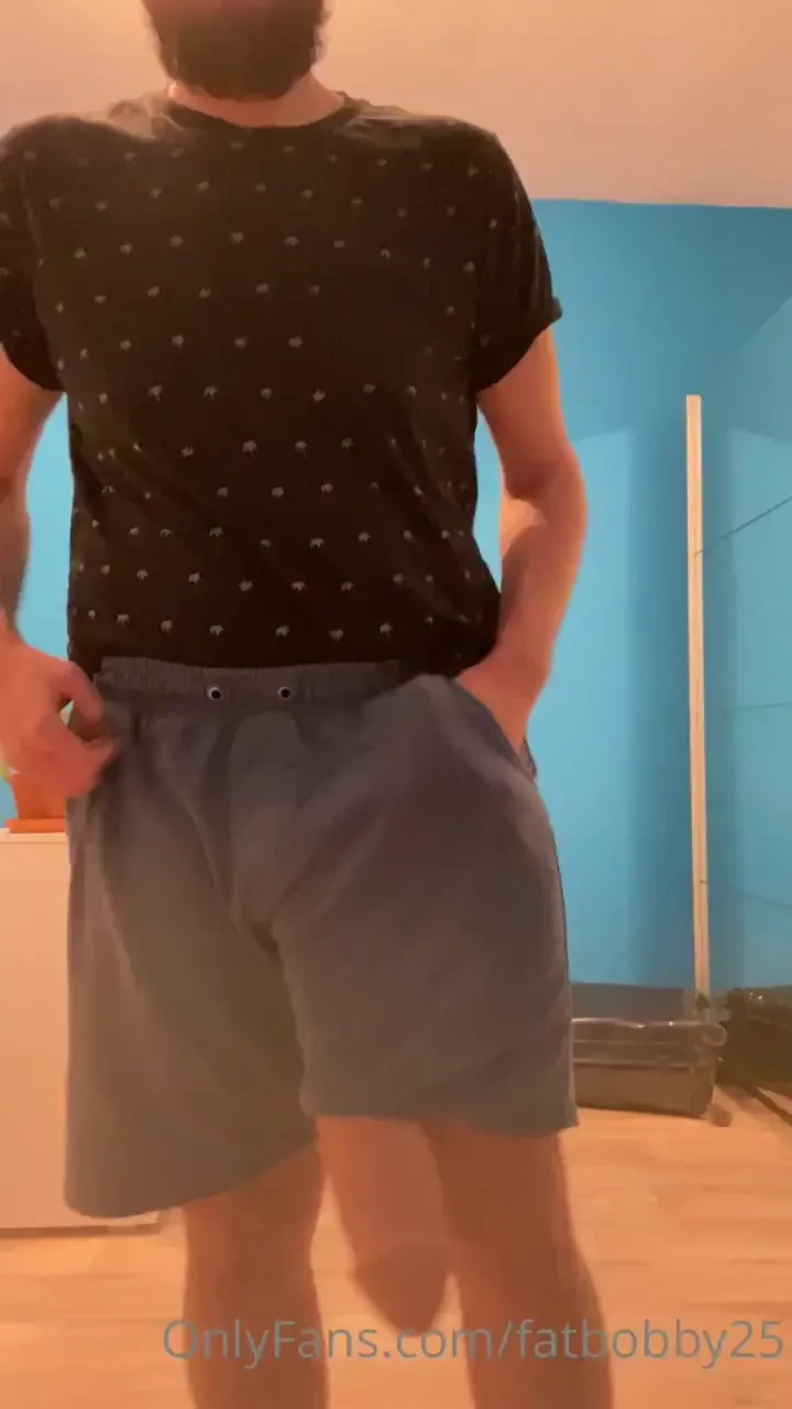 My monster cock is always peaking out of shorts 