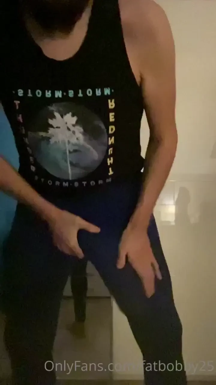 Trying to fit and place my cock into leggins 