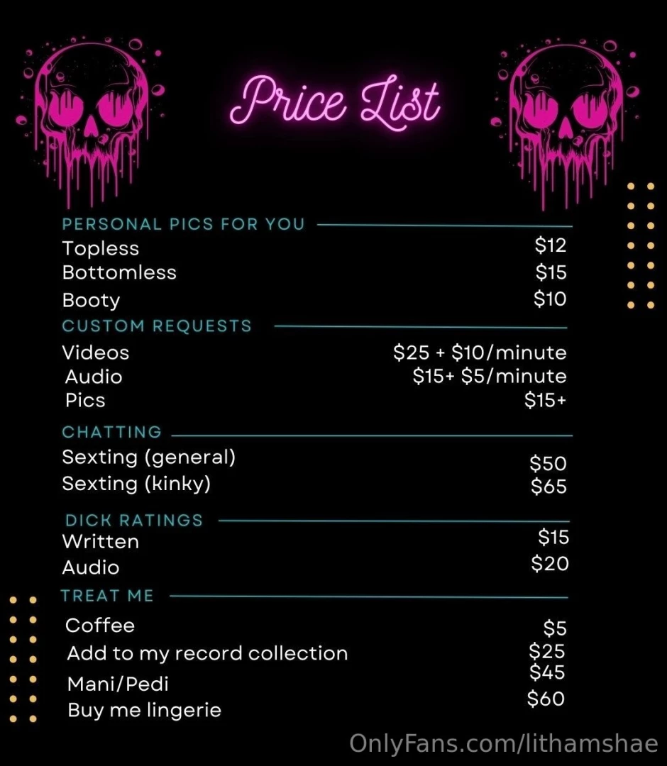 Update dick ratings are 5 less than menu price for the next month 