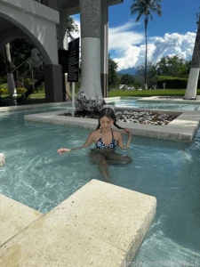 Having a nice day in the pool would you come in with me 18 teen petite