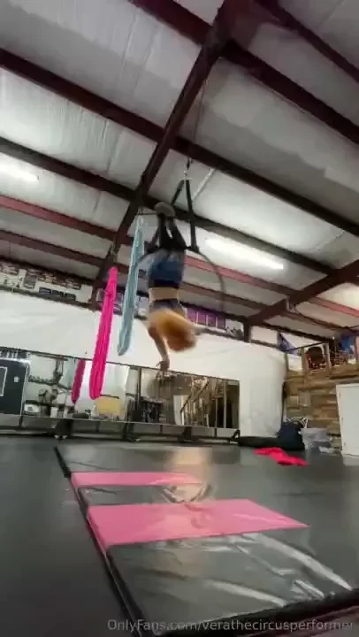 Practicing some things at aerial gym i teach at practicing my own 