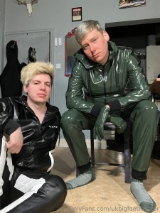 Pvc worship as requested i get my new sweaty green pvc tracksuit part 2