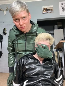 Pvc worship as requested i get my new sweaty green pvc tracksuit part 3