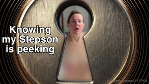 Peaking through the keyhole to see me in the bath playing with myself
