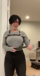 I m cosplay testing a new fem levi cosplay for holiday matsuri and it
