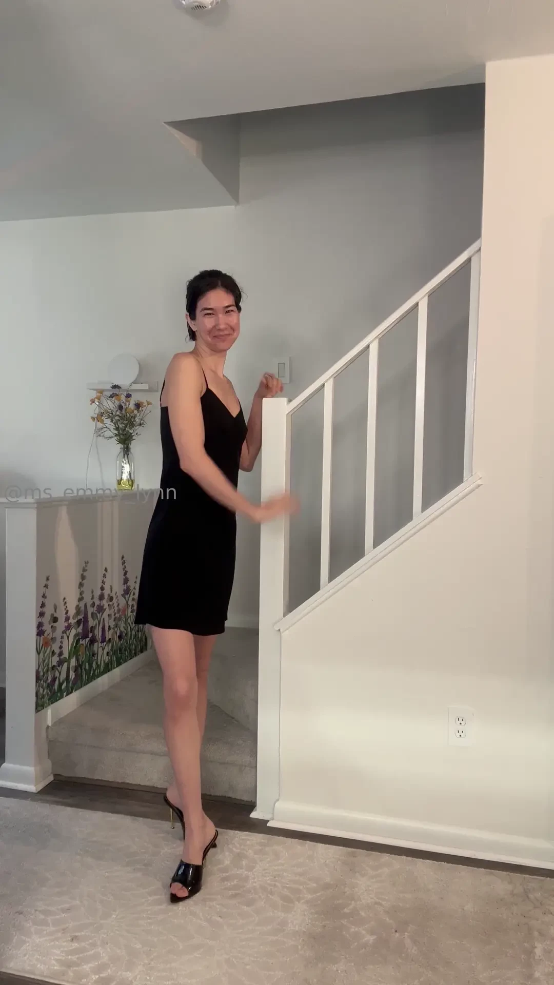 Pov you re at the table watching me come downstairs to join you for 