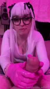 Little petite pretty boy bouncing on my cock a white haired pink glove part 1