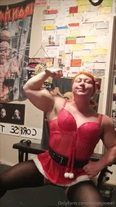 Biceps training in a christmas dress 2