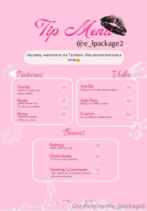 Hello wonderful subscribers take a look at our new tip menu you can